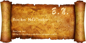 Bocke Nándor névjegykártya